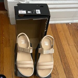 Sorel Beige Adjustable Strap Sandals